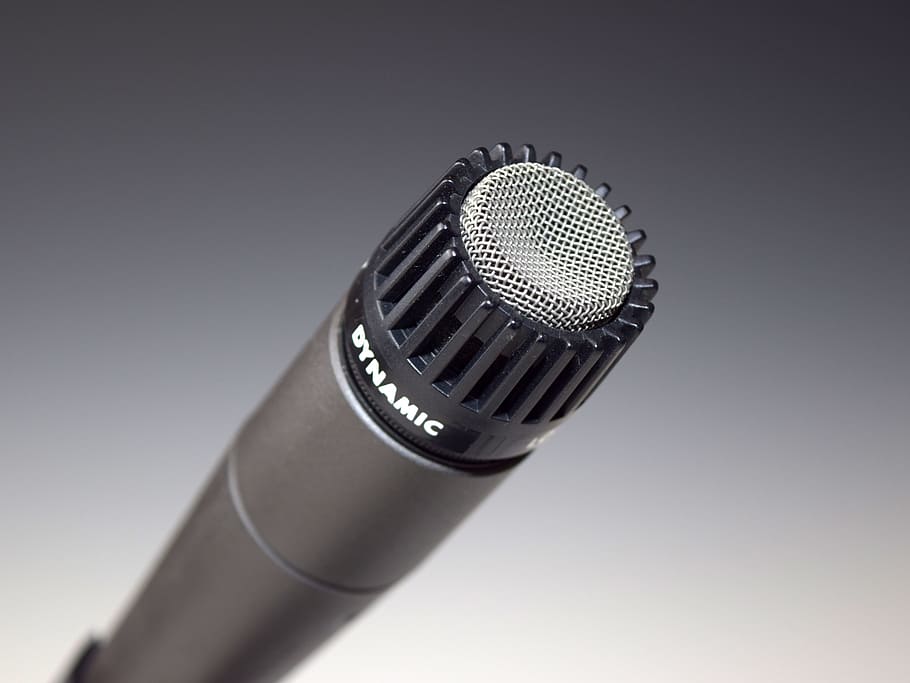 black and gray Dynamic microphone, audio, recording, studio HD wallpaper