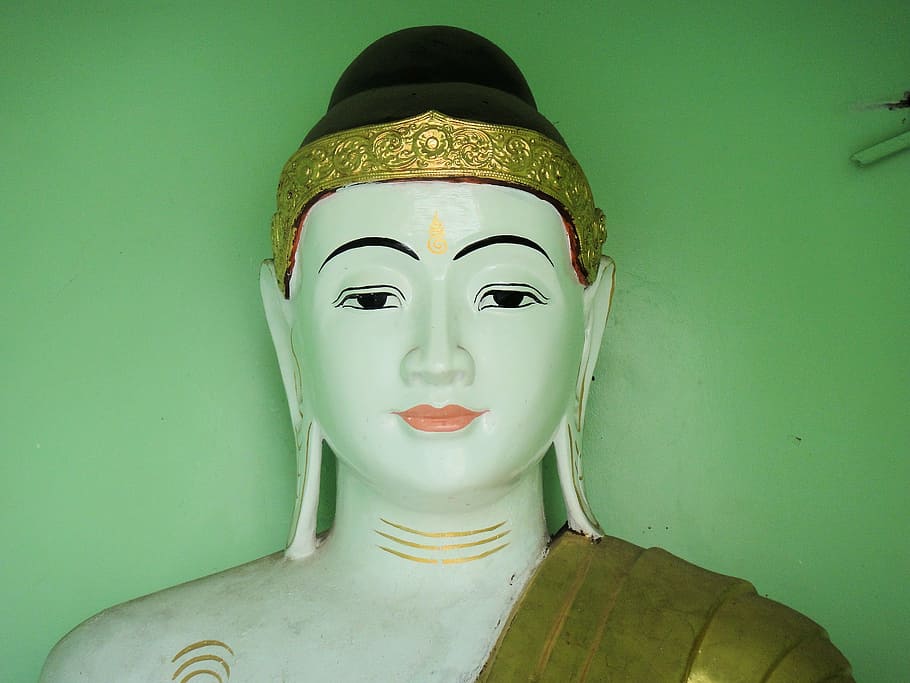 buddha, myanmar, burma, face, serene, human representation HD wallpaper
