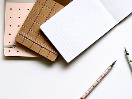 two pen on white wood, paper, business, document, blank, notebook HD wallpaper