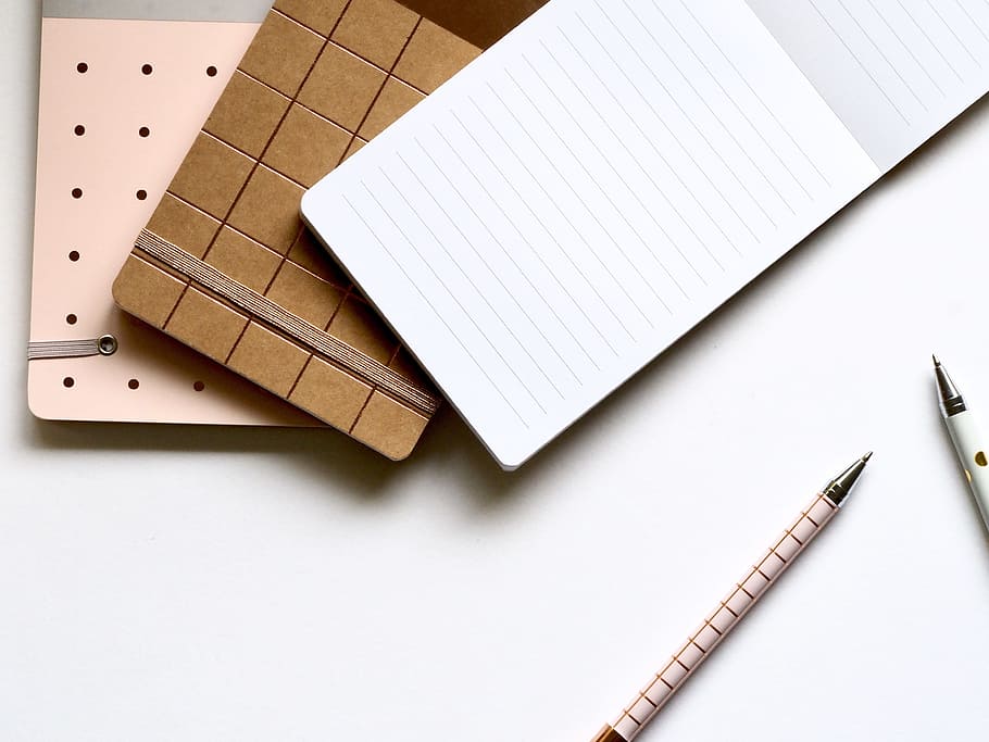 two pen on white wood, paper, business, document, blank, notebook HD wallpaper
