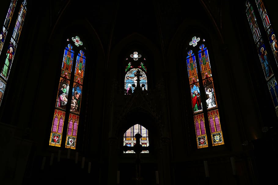 window, chapel, interior, church window, colorful, christ chapel HD wallpaper