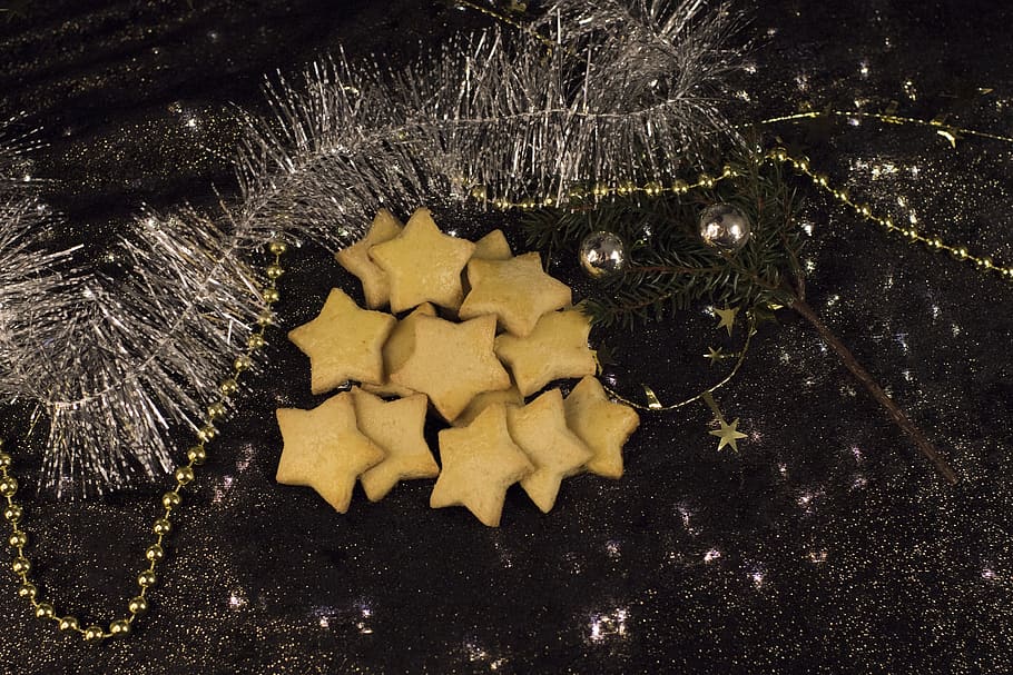 christmas, cookie, biscuit, decoration, background, star shape HD wallpaper