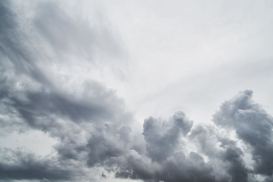 gray and white clouds, storm, texture, nature, landscape, sky, HD wallpaper