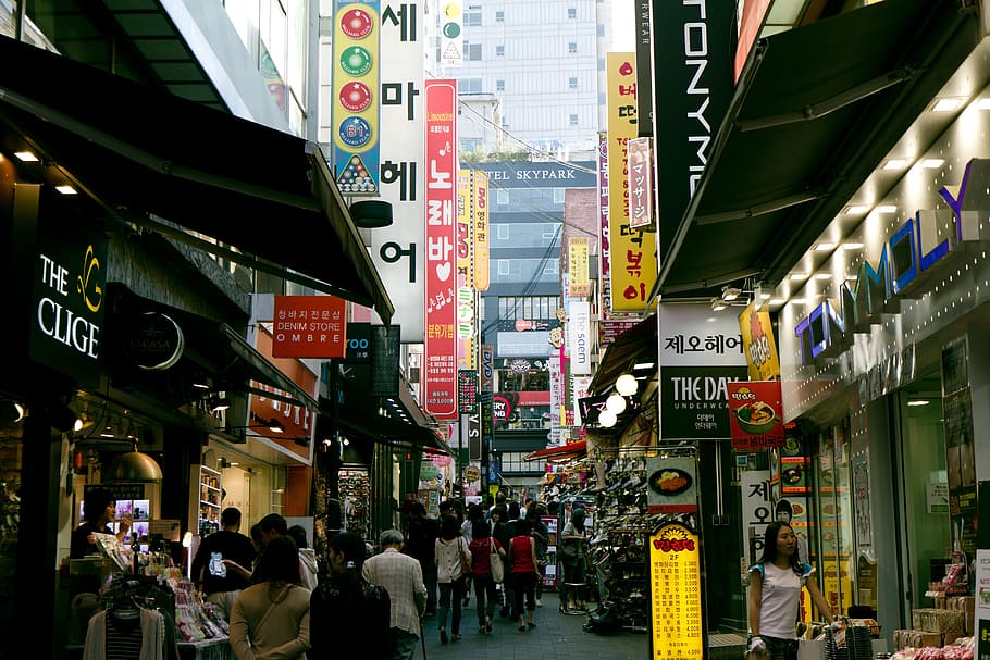 low-angle photography of white building, namdaemun, market, myeongdong