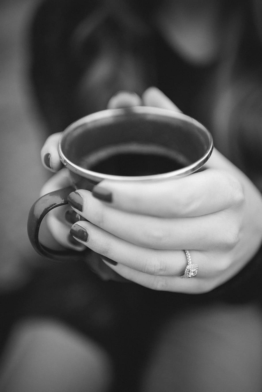 coffee, hot, drink, espresso, cup, saucer, black and white HD wallpaper