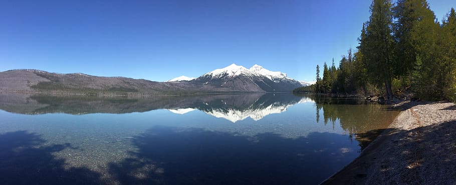 Glacier, Montana, Lake, Panorama, landscapes, destination, wildlife, HD wallpaper