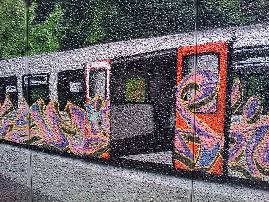 Graffiti, Metro, Wagon, Railway, Wall, painted, art, artistically HD wallpaper