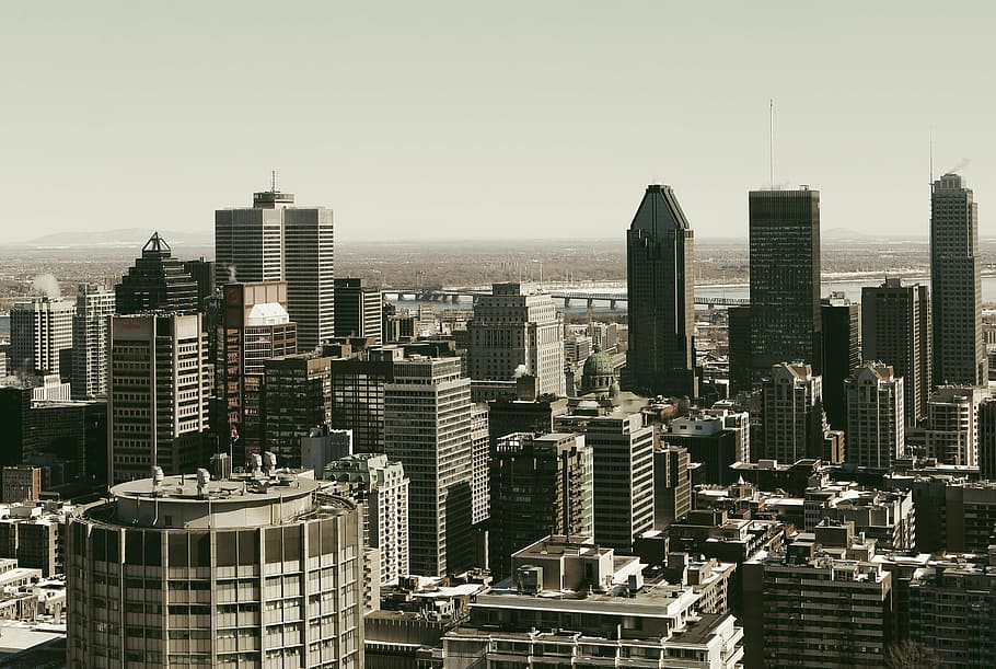 city buildings, architectural, photography, high, rise, montreal, HD wallpaper