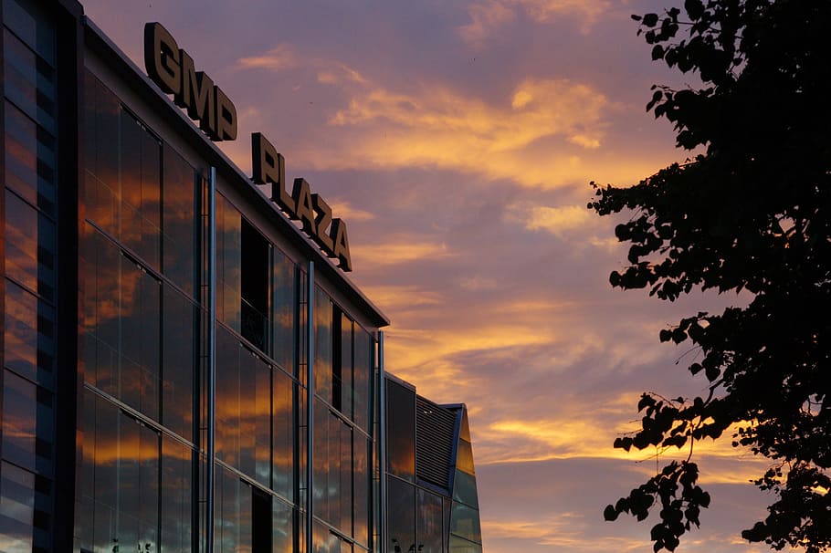 twilight, evening, clouds, sky, cloud - sky, building exterior HD wallpaper