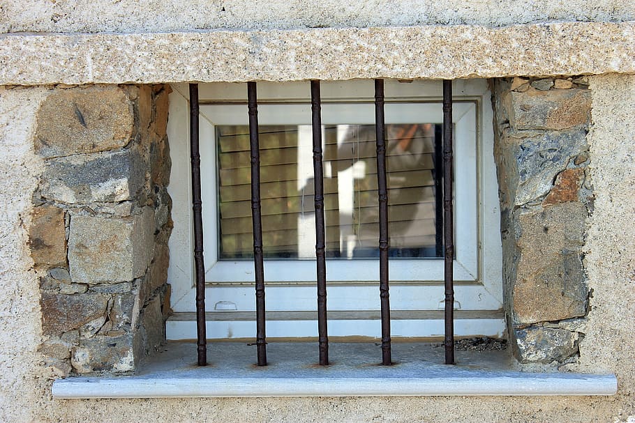 window, old, house, facade, bars, wall, architecture, built structure HD wallpaper