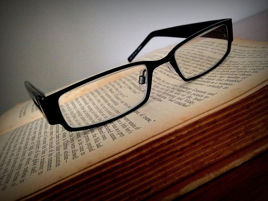 glasses, book, reading, education, knowledge, reading book HD wallpaper