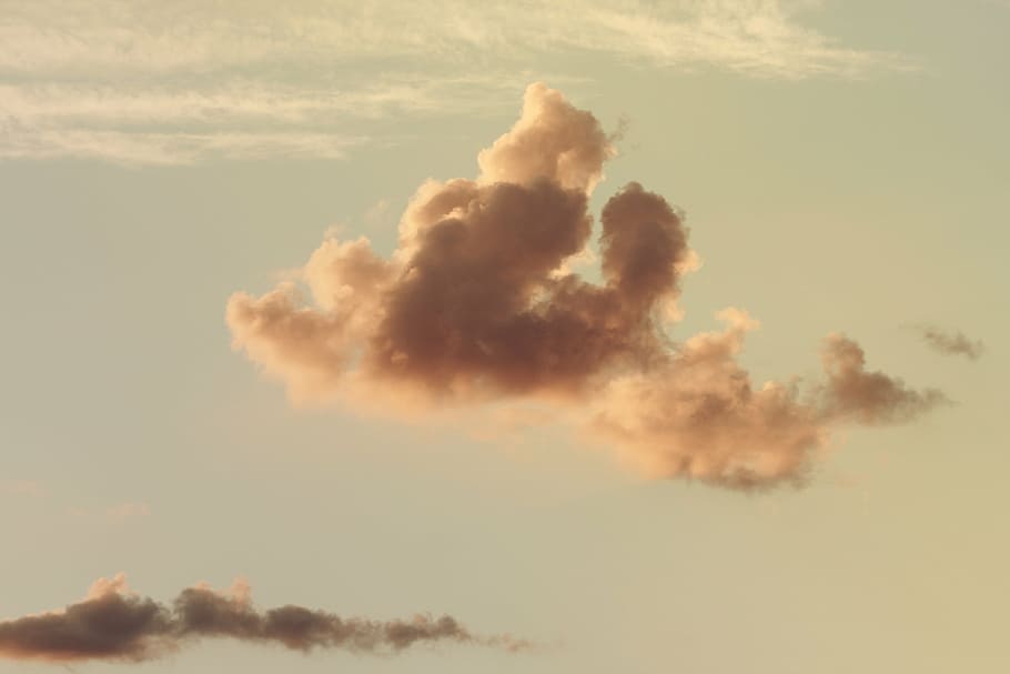white clouds during golden hour, cloudy, sky, skies, atmosphere HD wallpaper