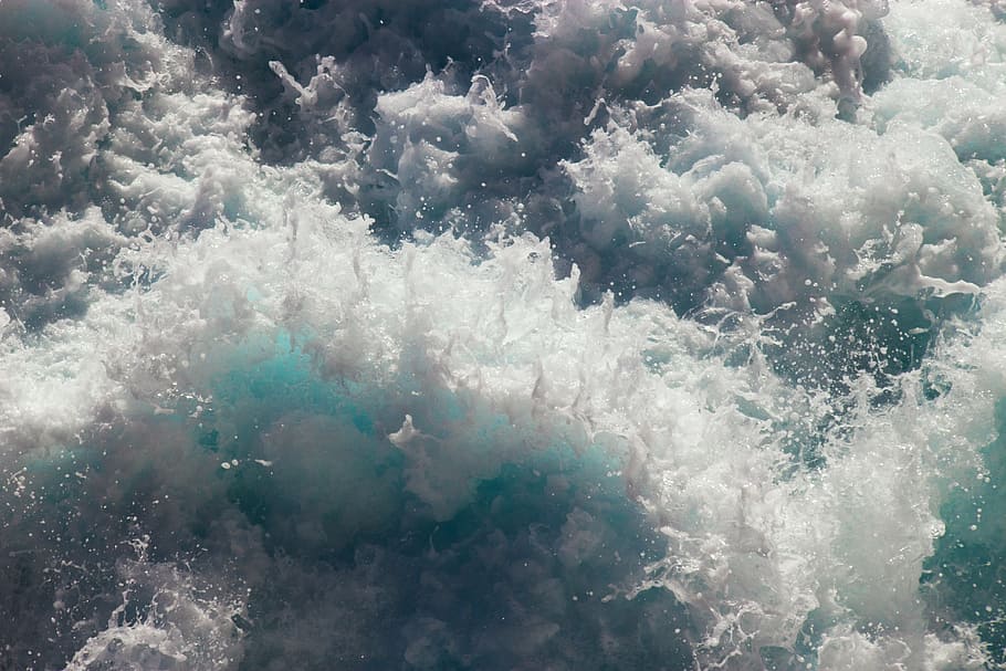 splash of blue water during daytime, ocean, sea, wave, nature HD wallpaper