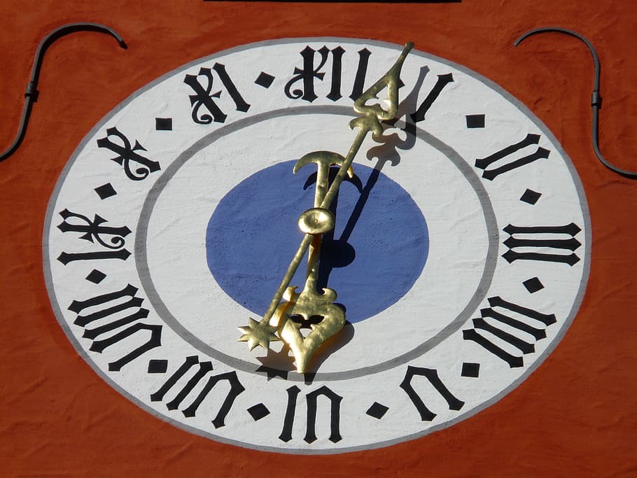 Clock, Time, Pointer, Meersburg, time of, upper gate, lake constance HD wallpaper