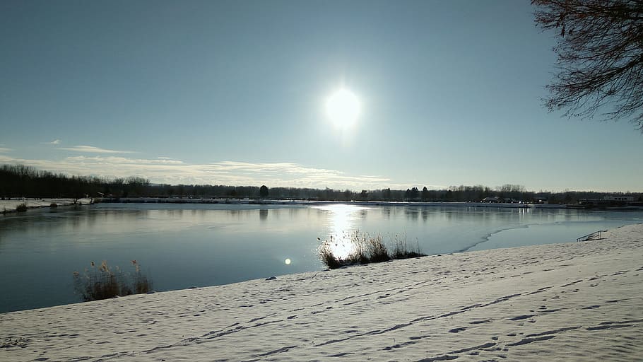 lake, winter, wintry, ice, cold, landscape, winter lake, mood HD wallpaper