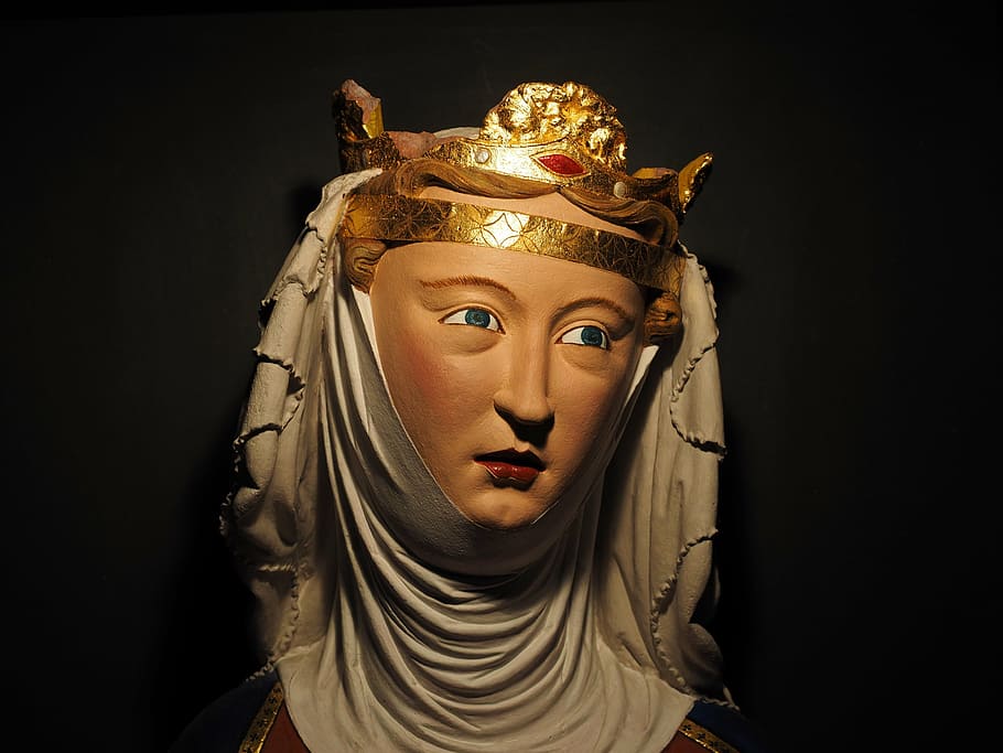 bust, empress kunigunde, woman, crown, statue, basel cathedral