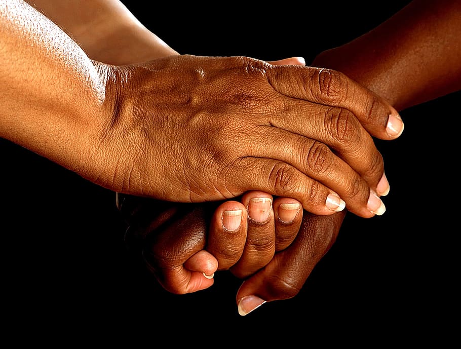 person holding hands, shake, encouragement, together, help, helping hand, HD wallpaper