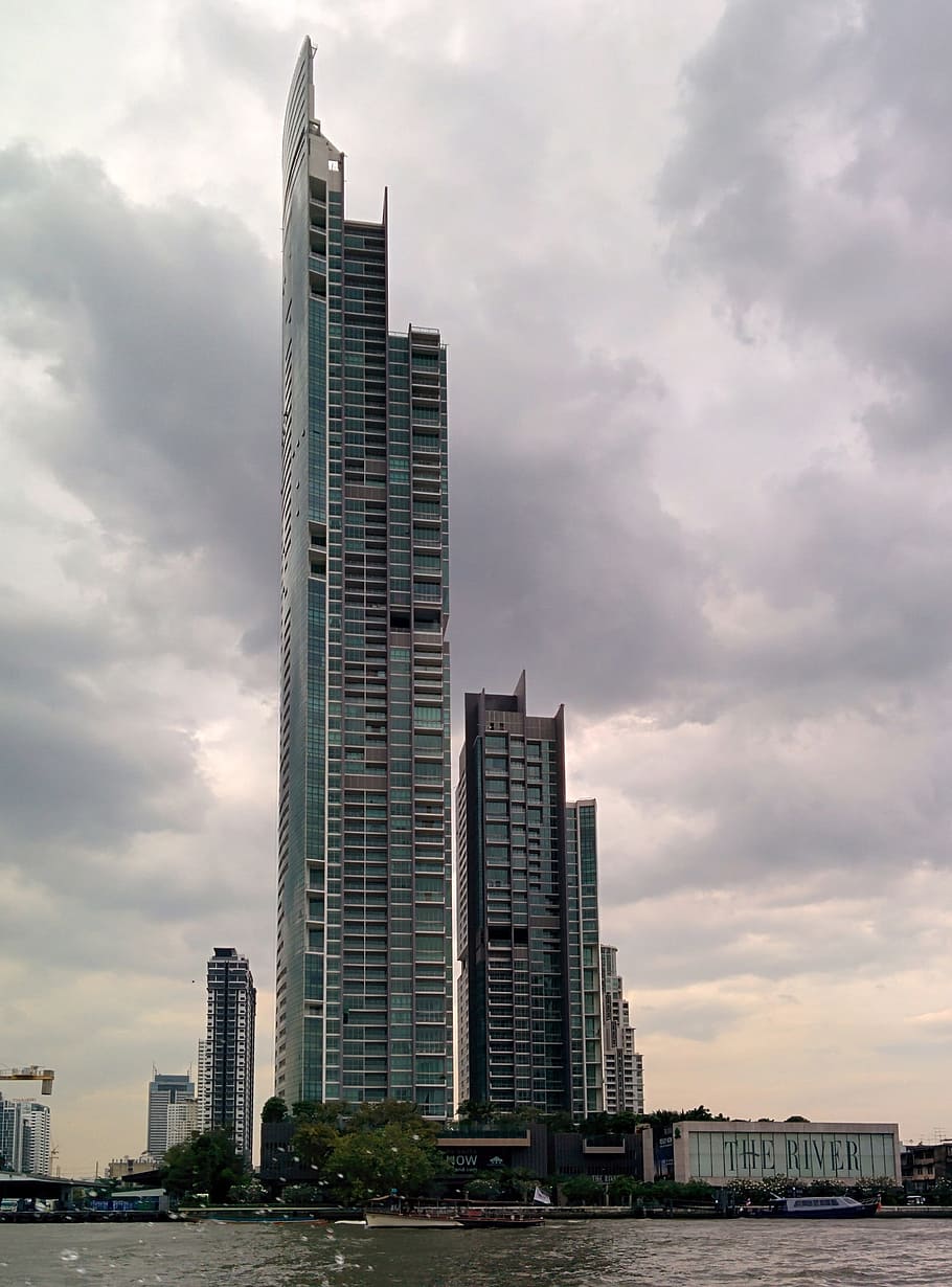 Hotel, Skyscraper, River, Bangkok, Water, modern, architecture HD wallpaper
