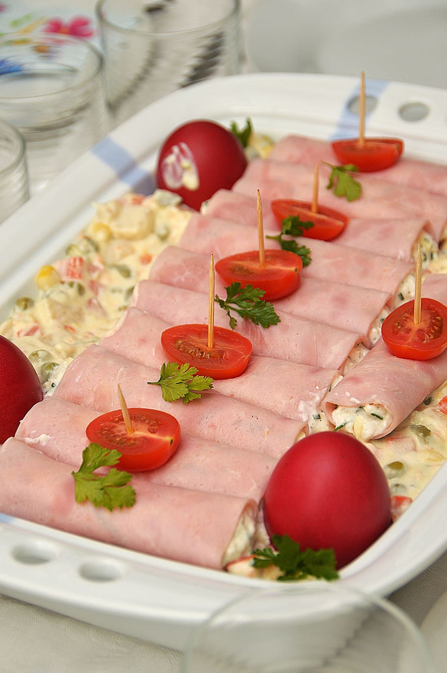 Easter, Egg, Spring, Easter Eggs, Food, cold plate, ham, food and drink HD wallpaper