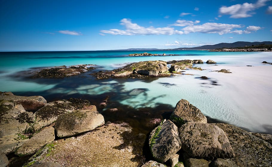 The Gardens, Tasmania, brown rocks near ocean during daytime, HD wallpaper