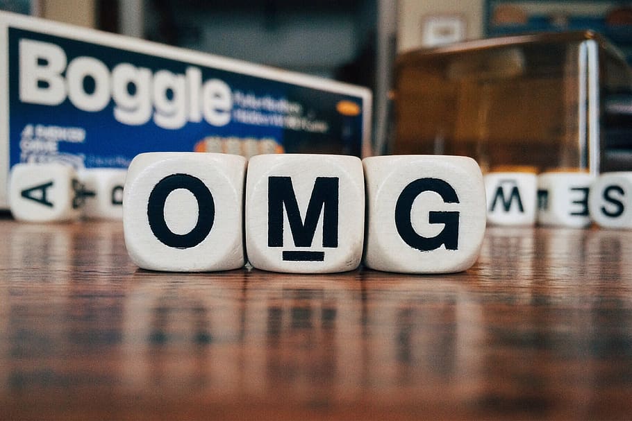 photo of OMG Boggle blocks, oh my god, texting, social media, HD wallpaper