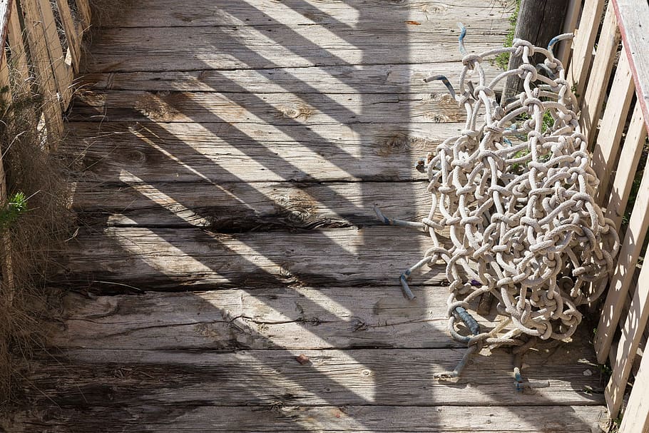 shadow, net, fishnet, wood - material, sunlight, day, no people HD wallpaper