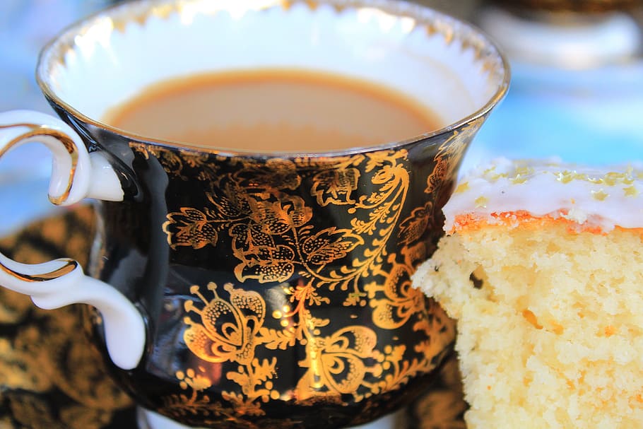 coffee, cake, tea cup, drink, mug, refreshment, food and drink HD wallpaper