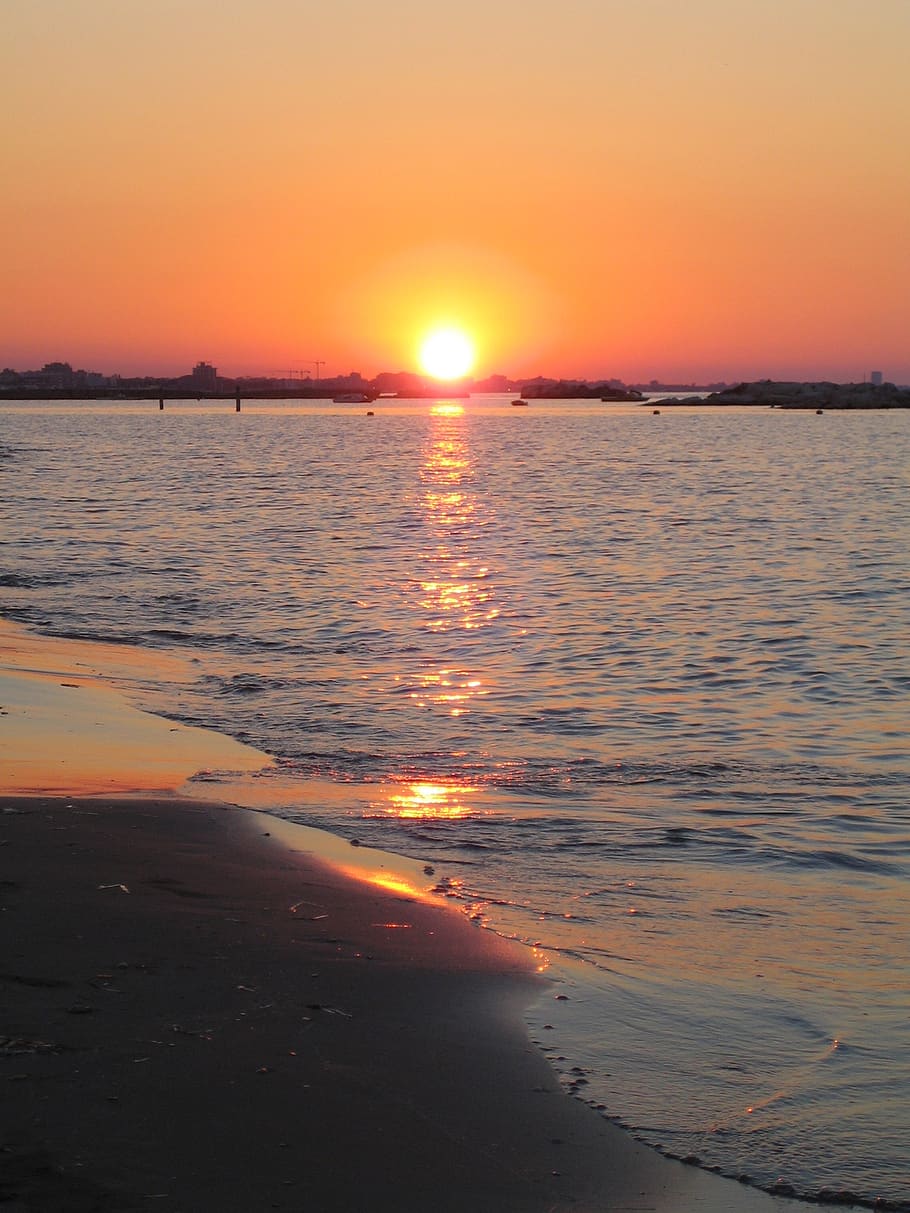 sunset, waters, dusk, dawn, sky, scenics - nature, beauty in nature HD wallpaper