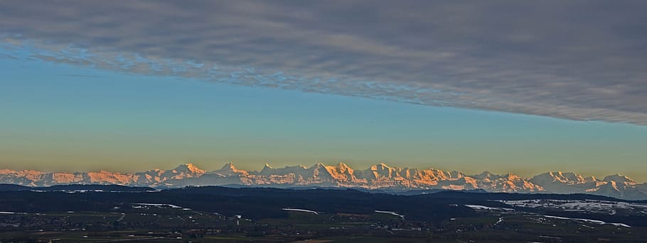 alpine, alps, panorama, mountain, environment, sky, landscape HD wallpaper