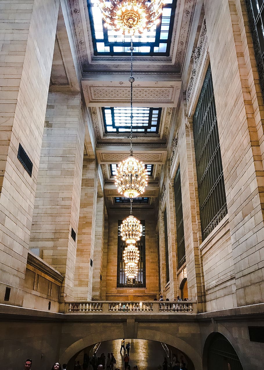 people standing inside concrete establishment, grand central station, HD wallpaper