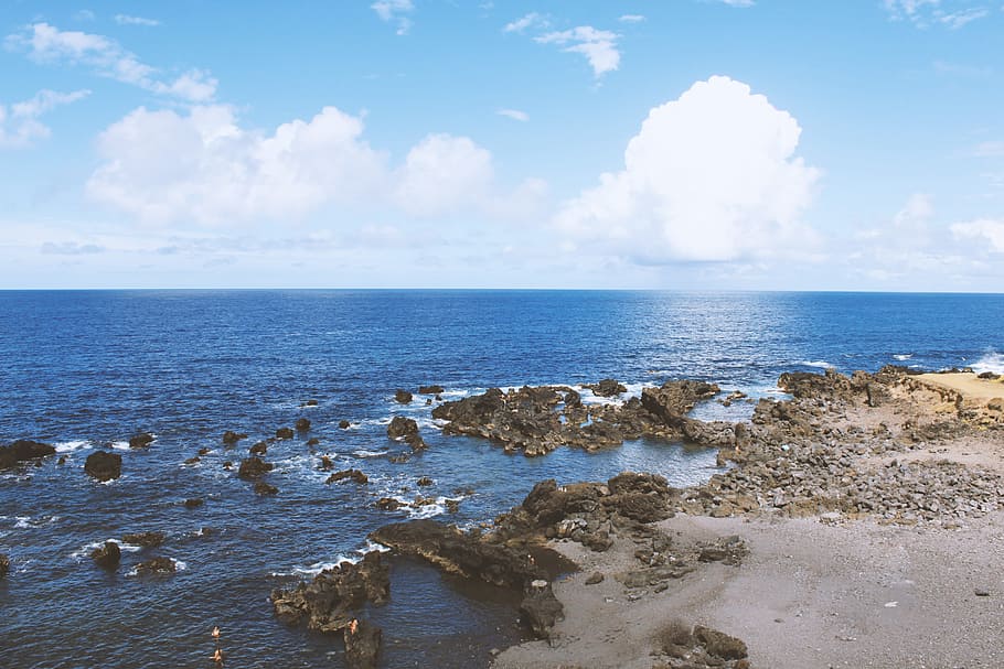 sea, nature, sky, beach, beautiful, clouds, environment, horizon HD wallpaper