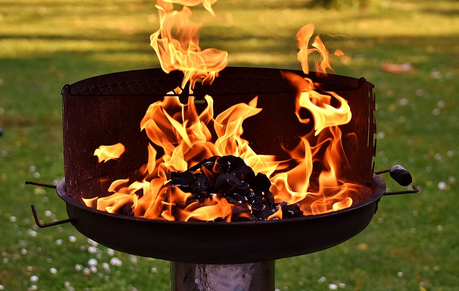 Fire, Flame, Carbon, Burn, Hot, Mood, campfire, fireplace, grill HD wallpaper