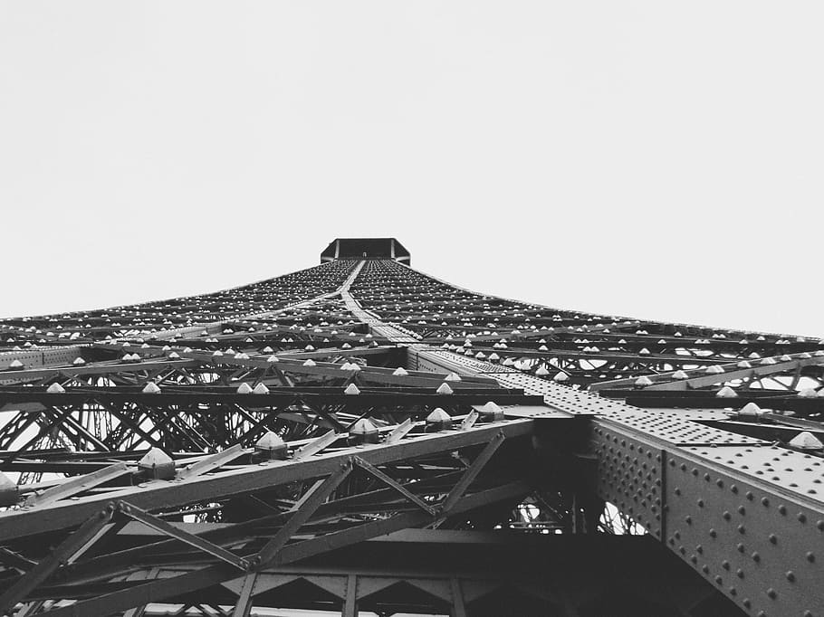 architecture, black-and-white, low angle shot, perspective HD wallpaper