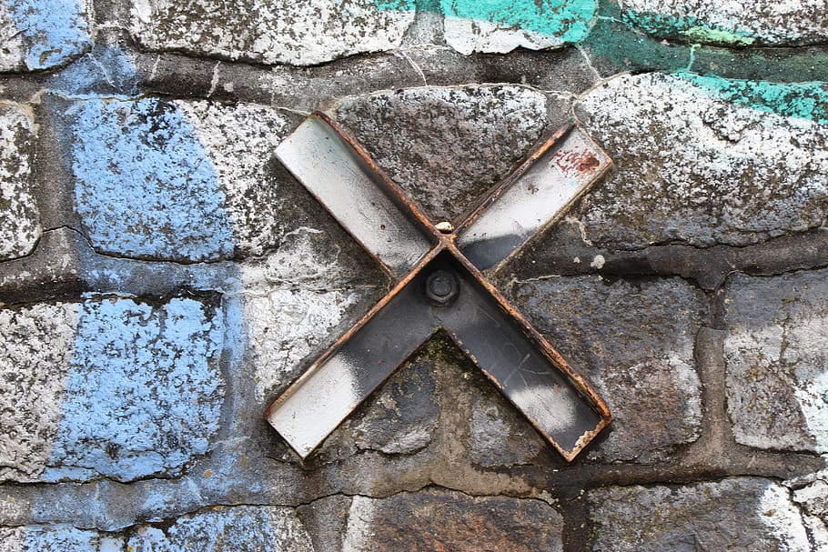 cross, wall, nature, background, stone, grey, no people, old HD wallpaper