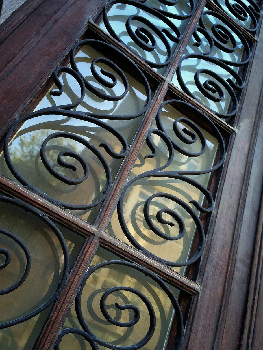 ornate, door, perspective, no people, close-up, indoors, metal HD wallpaper