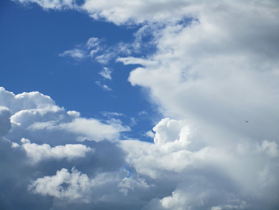 blue sky, cloud, cloudy, blue sky background, weather, atmosphere, HD wallpaper