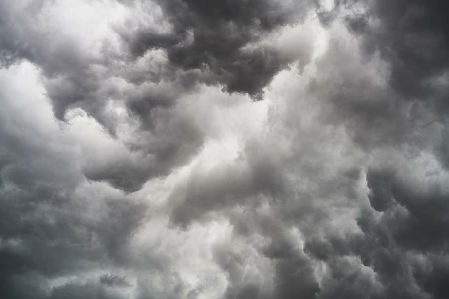 low angle photography of white clouds, air, sky, background, high