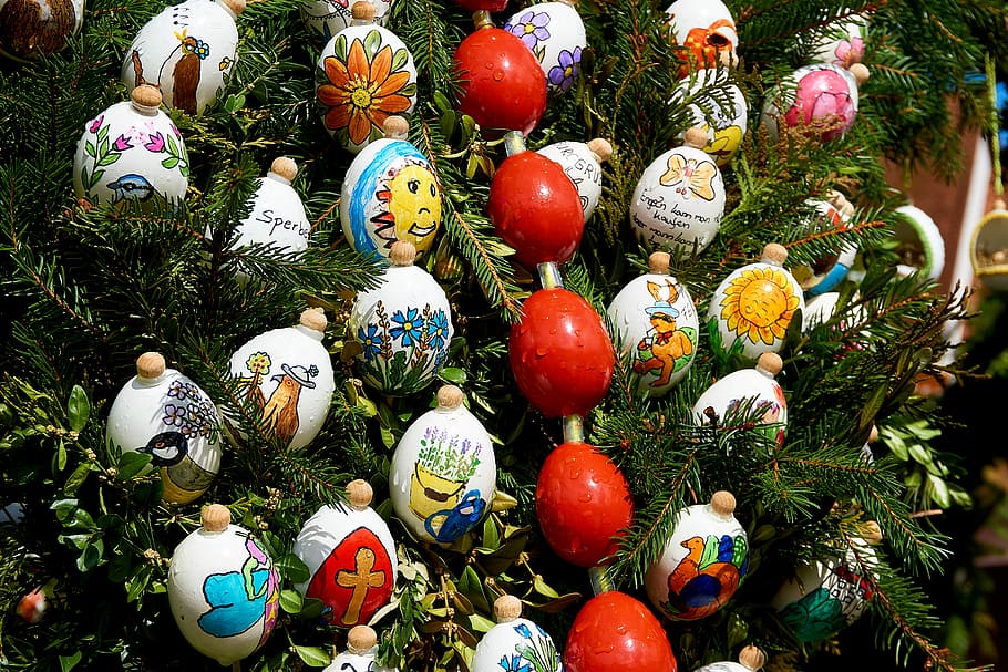 easter well, holy city, easter eggs, custom, fountain jewelry HD wallpaper