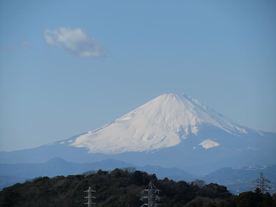 mt fuji, kamakura, ten-en hiking trails, new year's day, mountain, HD wallpaper