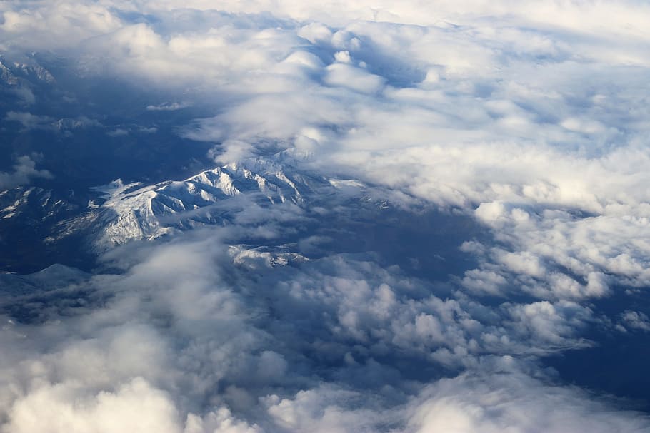 Aerial Photography of White Clouds, atmosphere, blue sky, bright HD wallpaper