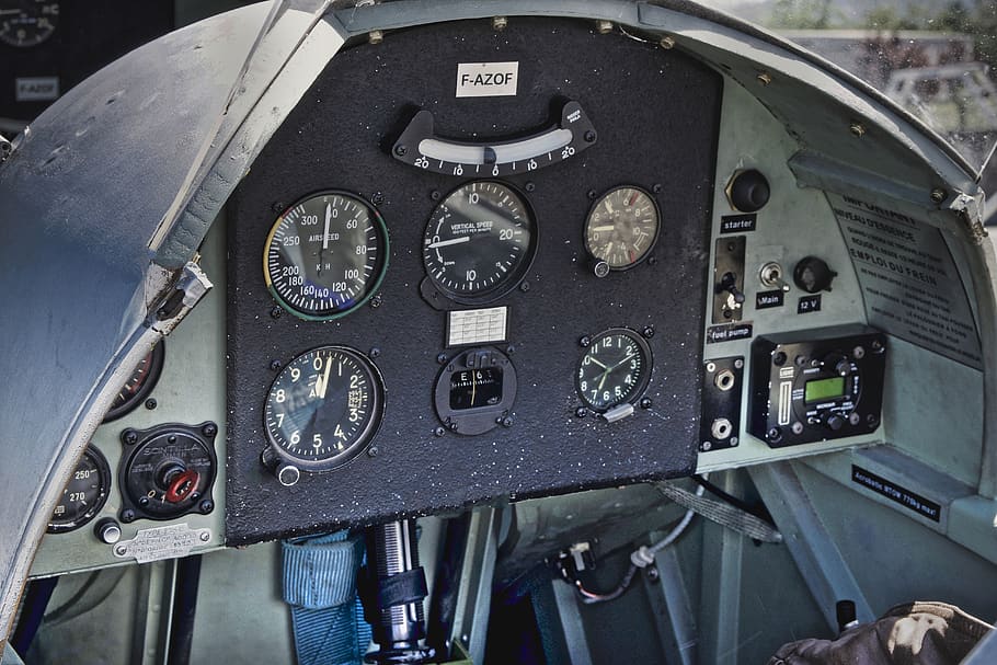 flyer, cockpit, transport system, dashboard, oldtimer, speedometer HD wallpaper