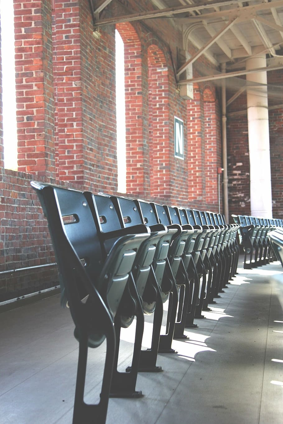 black leather chair lot inside building, gang, char, seats HD wallpaper
