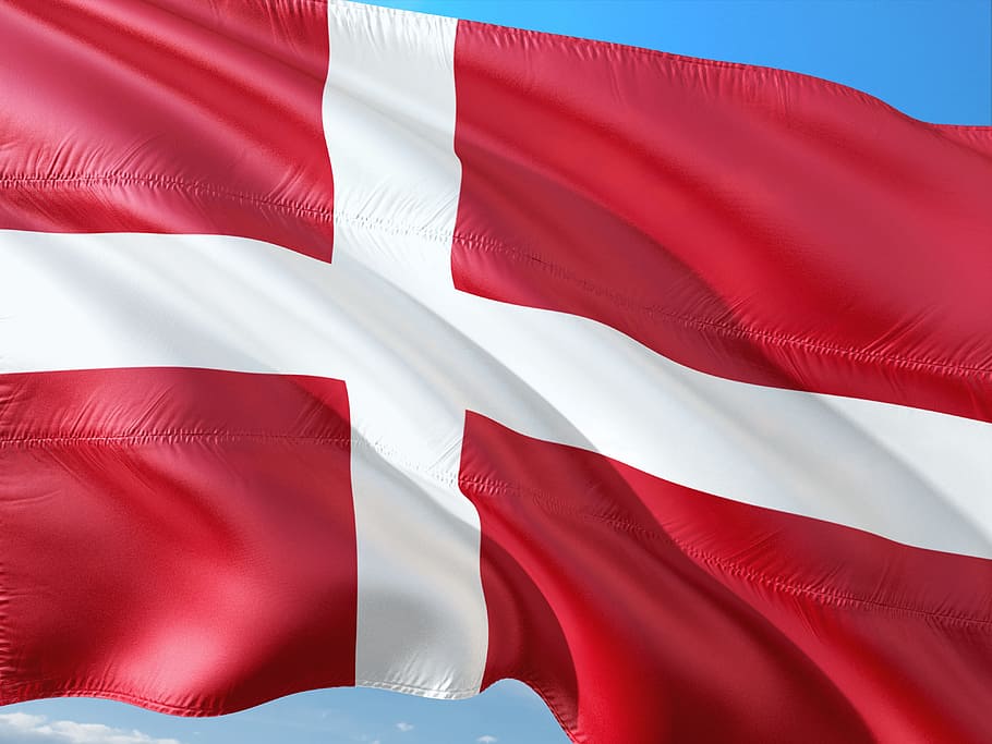 red and white cross flag, international, danmark, denmark, textile HD wallpaper
