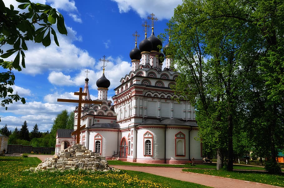 temple, church, monastery, tree, plant, built structure, building exterior HD wallpaper
