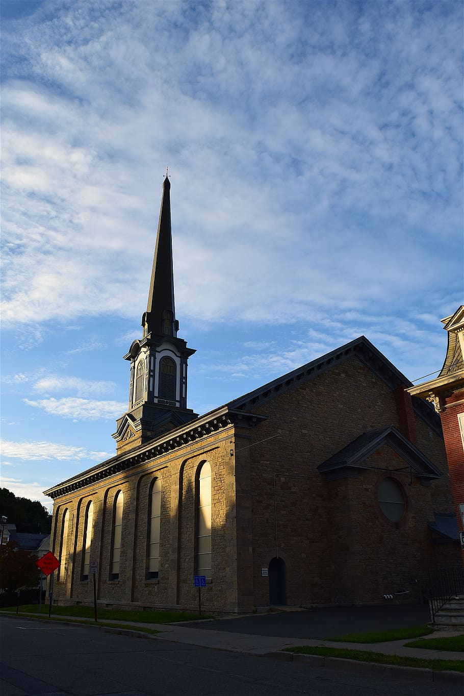 church, sunset, sunlight, shadows, sky, religion, christianity HD wallpaper