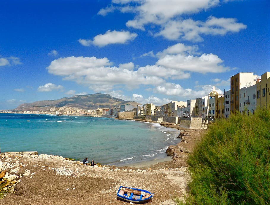 Trapani, Sicily, Bay, Seaside, Beach, seascape, coastline, sand HD wallpaper