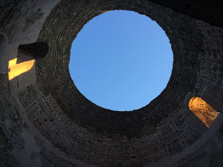 Split, Unesco, Diocletian Palace, sky, no people, history, low angle view HD wallpaper