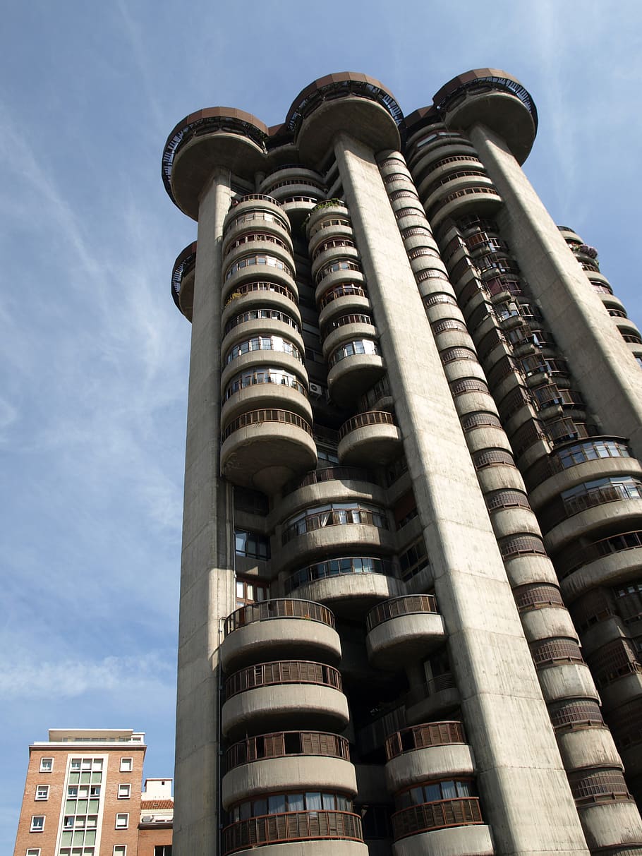 skyscraper, madrid, building, buildings, architecture, built structure HD wallpaper
