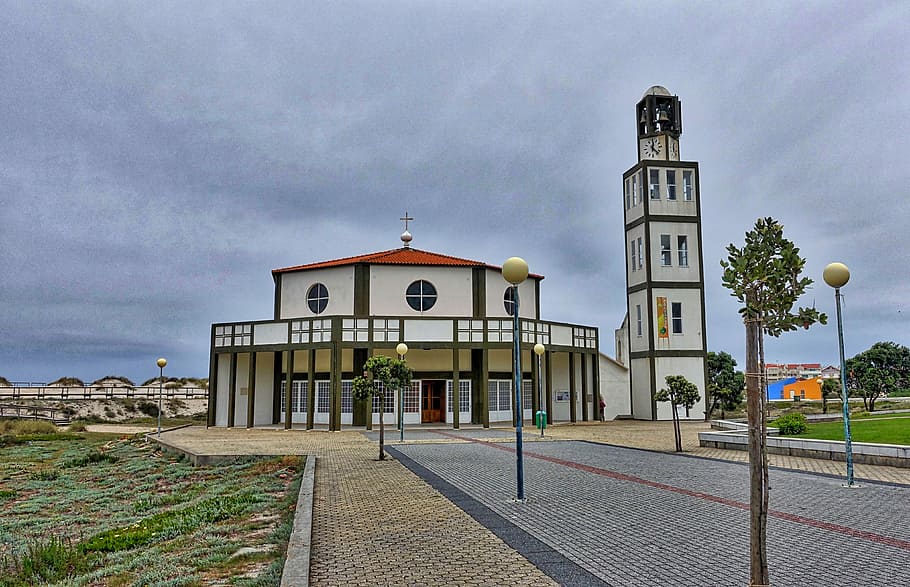 Church, Round, characterful, construction, architecture, costa nova HD wallpaper