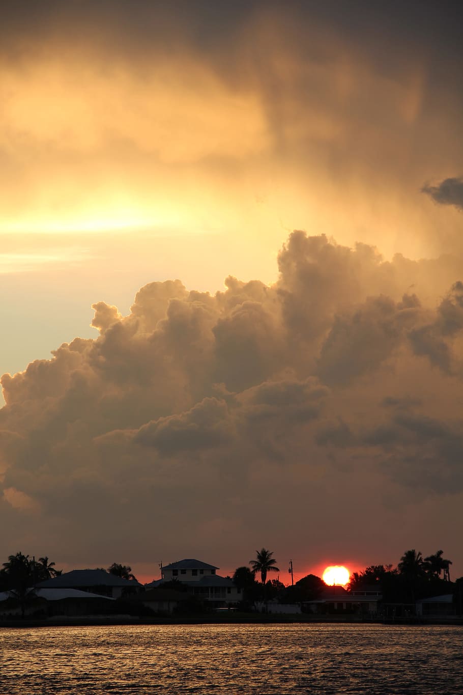 Dramatic Abendstimmung, Storm Clouds, cumulus clouds, afterglow HD wallpaper